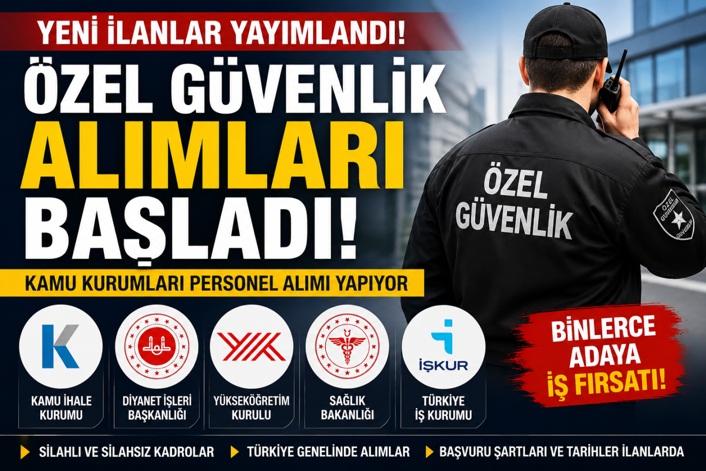 Kamu ve Özel Sektörde Özel Güvenlik Alımları Başladı İşte Güncel Kurum Kurum İlanlar Haberimizde