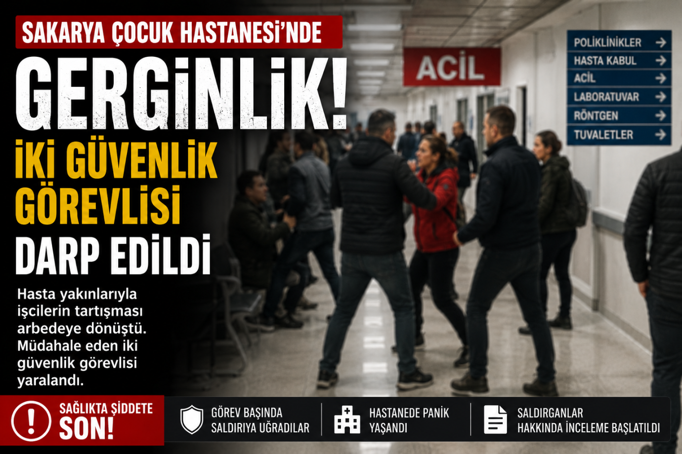 Sakarya Çocuk Hastanesi’nde Arbede Özel Güvenlik Görevlileri Yaralandı