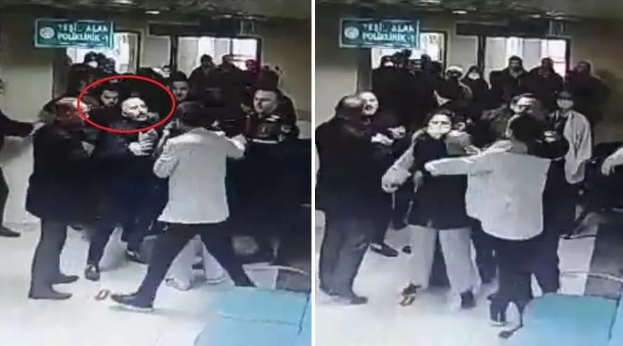 Trabzon'da acil serviste darp güvenlik kameralarına yansıdı