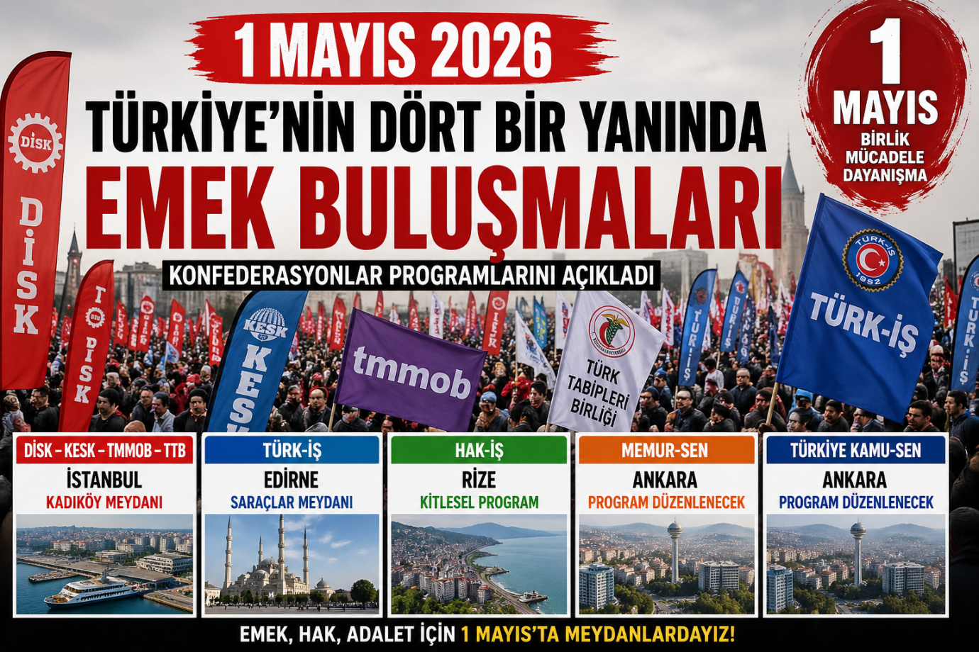 1 Mayıs 2026 Türkiye’nin Dört Bir Yanında Kutlanacak
