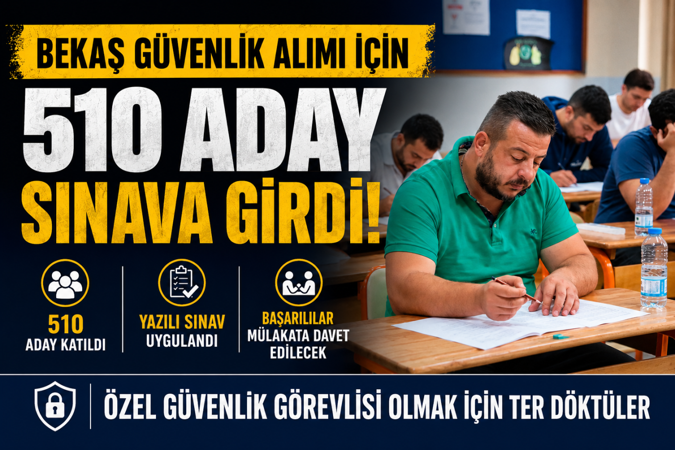 BEKAŞ Özel Güvenlik Alımında Yoğun Katılım: 510 Aday Sınava Girdi