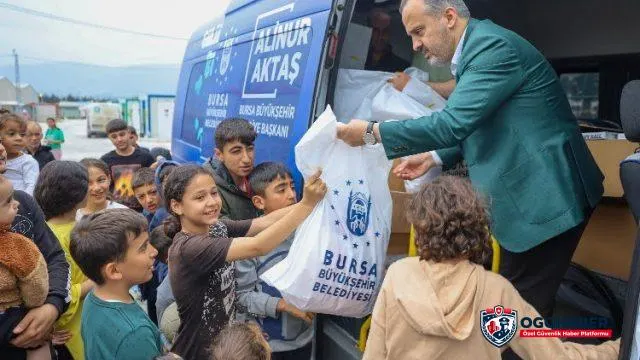 Afet bölgesinde Bursa küçükleri sevindirdi