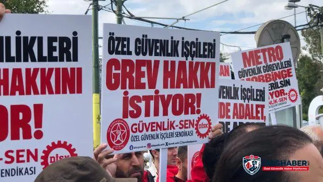 Özel güvenlik işçileri insanca çalışma koşulları talep ediyor